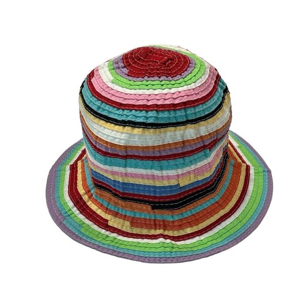Filippo Catarzi | Y2K Vintage Women’s Rainbow Bucket Hat Italy Stripe Summer - Picture 2 of 11